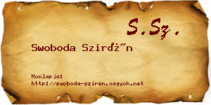 Swoboda Szirén névjegykártya